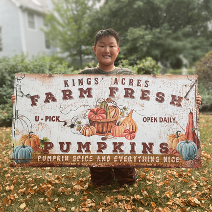Farm Fresh Pumpkins Sign - Image by Tailored Canvases