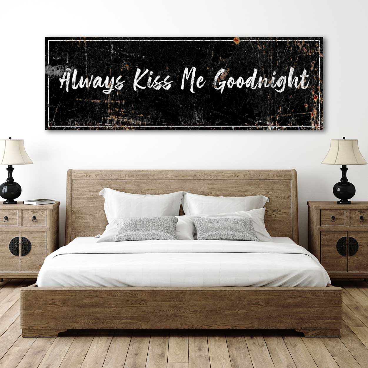 Always Kiss Me Goodnight Sign Style 2 - Image by Tailored Canvases