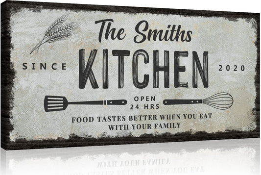 Family Kitchen (Whisk and Spatulla) - Personalized Family Huge Canvas Style 2 - Wall Art Image by Tailored Canvases