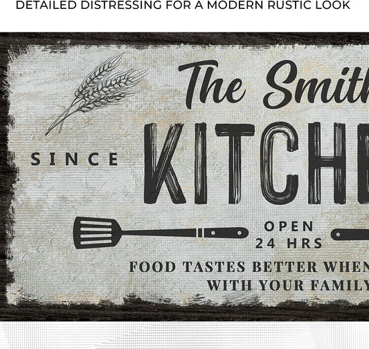 Family Kitchen (Whisk and Spatulla) - Personalized Family Huge Canvas