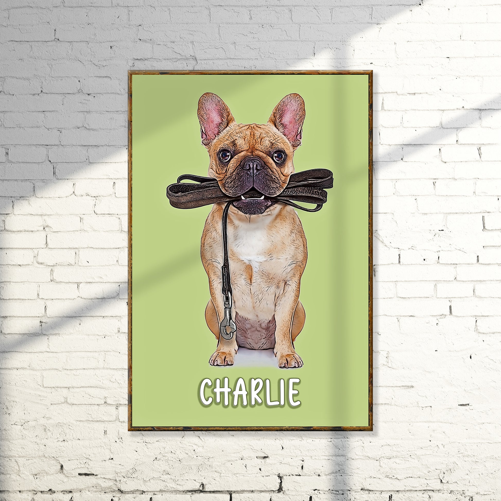 Pet Pastel Portrait- French Bulldog Sign Style 1 - Image by Tailored Canvases