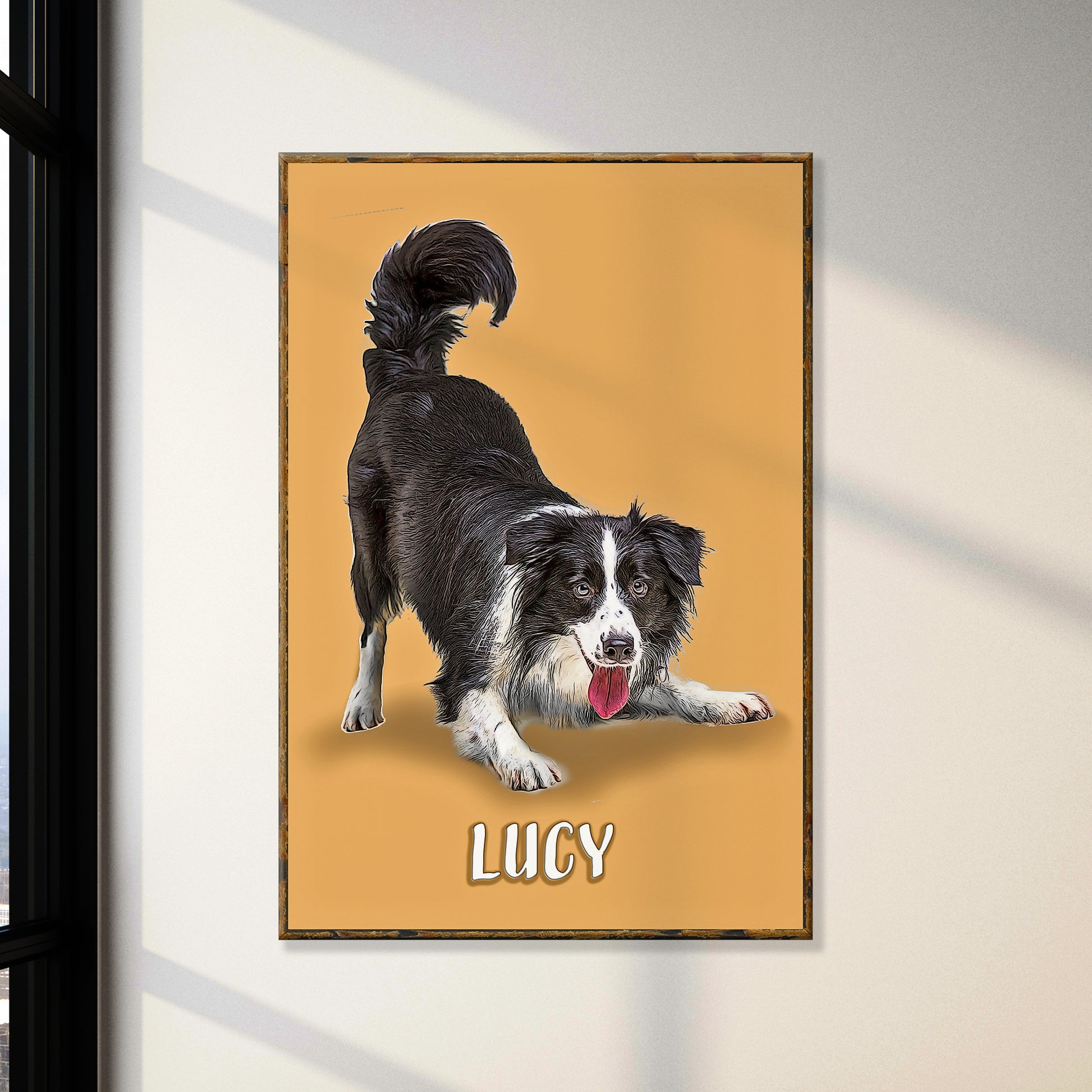 Pet Pastel Portrait- Border Collie Sign - Image by Tailored Canvases