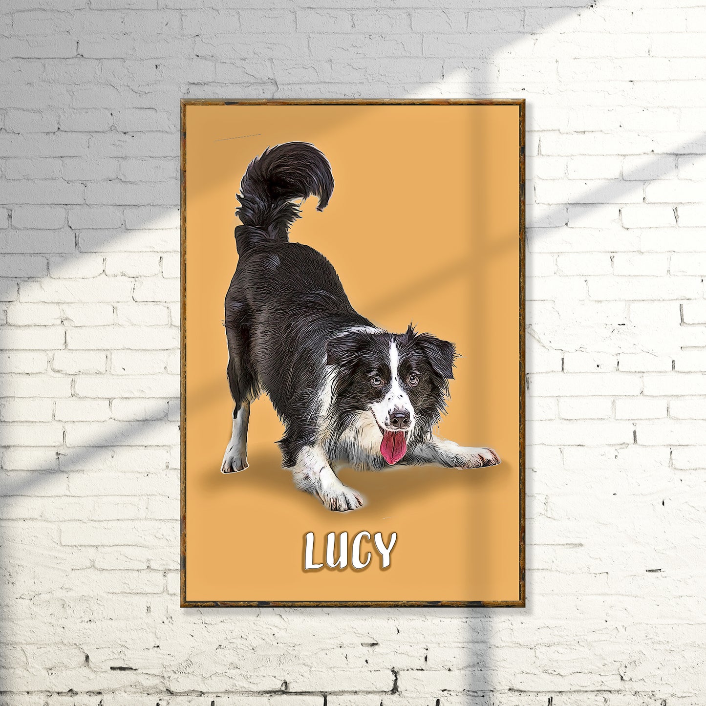 Pet Pastel Portrait- Border Collie Sign Style 1 - Image by Tailored Canvases