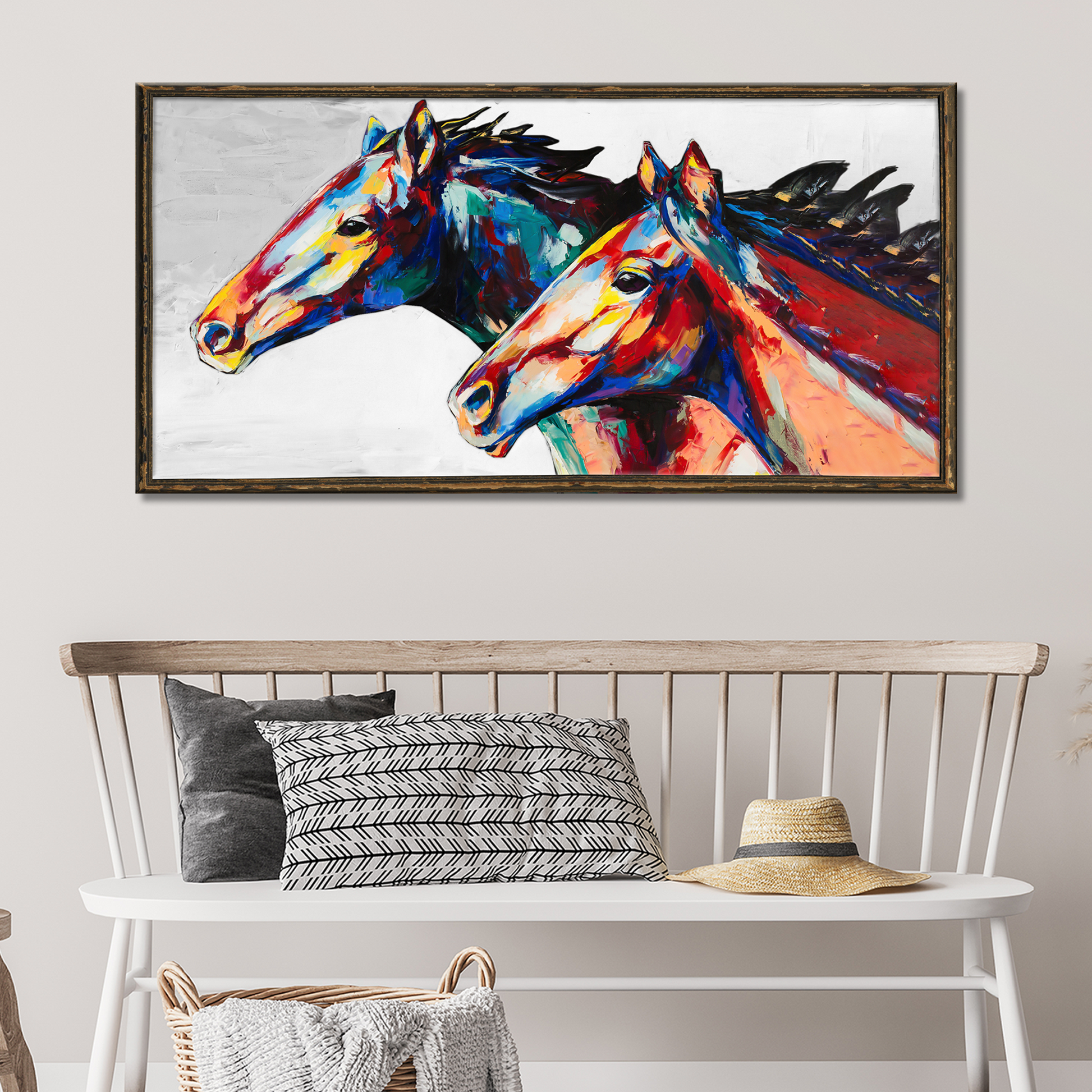 Colorful Horse Canvas Wall Art Style 1 - Image by Tailored Canvases