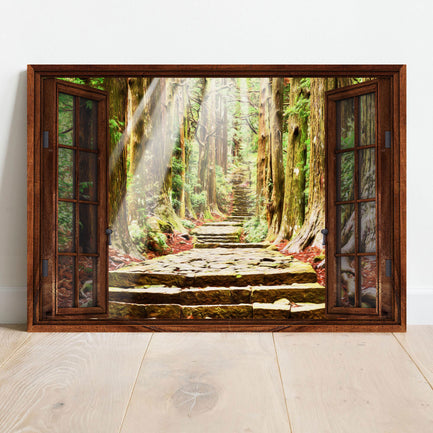 Woodland Forest By The Window Canvas Wall Art - Image by Tailored Canvases