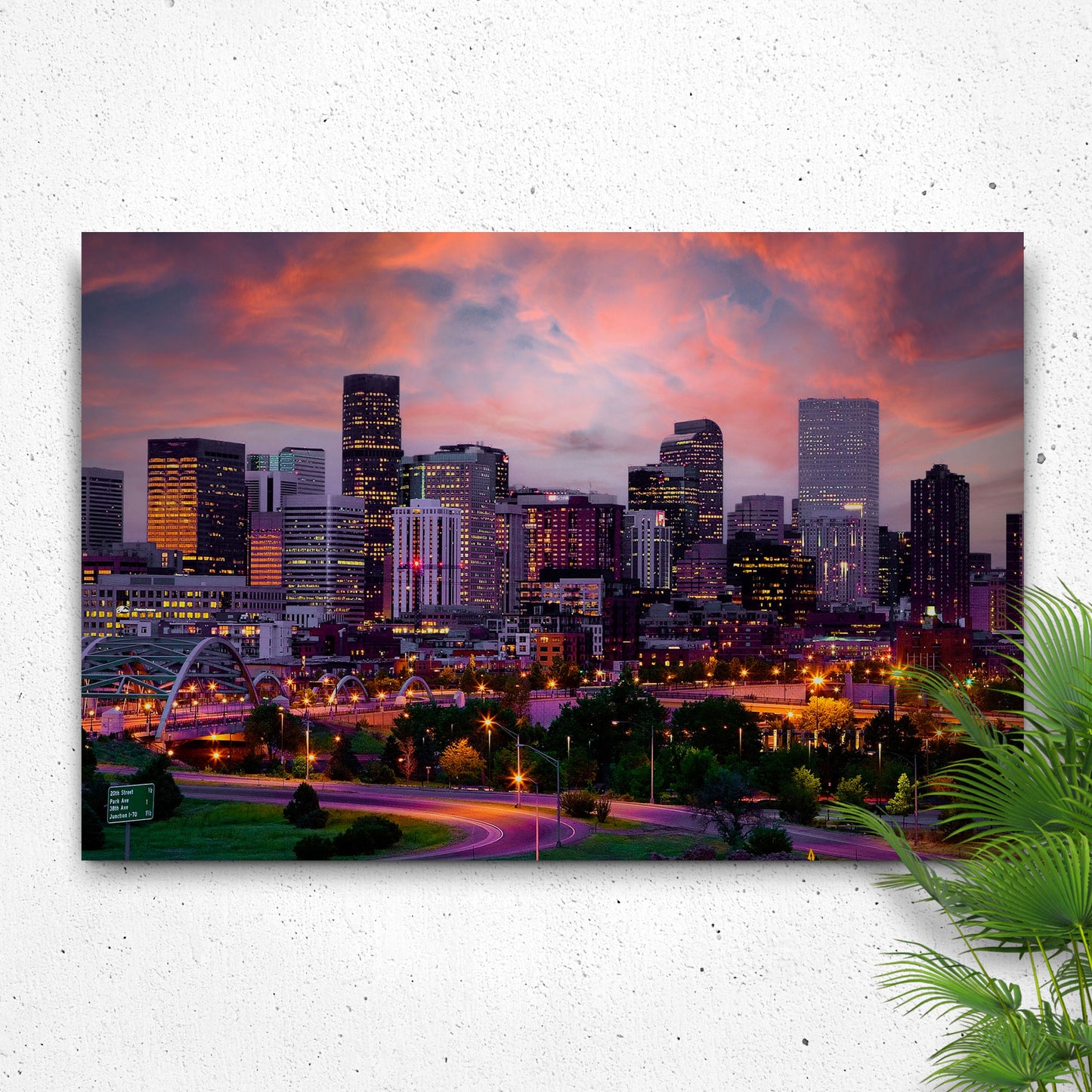 Beautiful Skyline Of Denver Canvas Wall Art - Image by Tailored Canvases