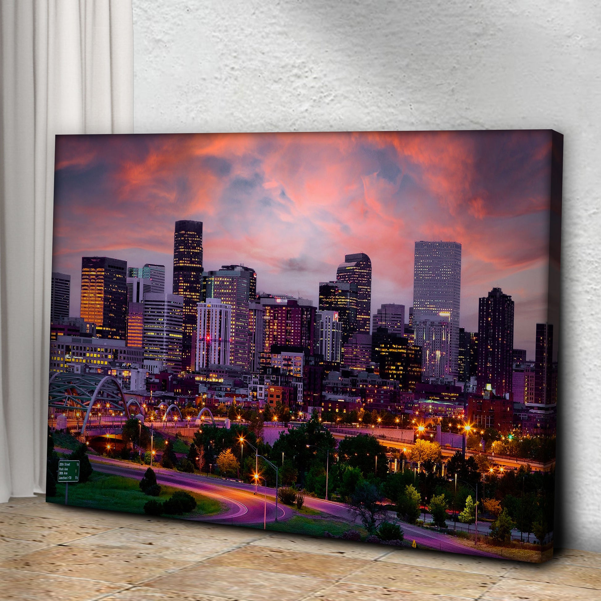 Beautiful Skyline Of Denver Canvas Wall Art Style 1  - Image by Tailored Canvases
