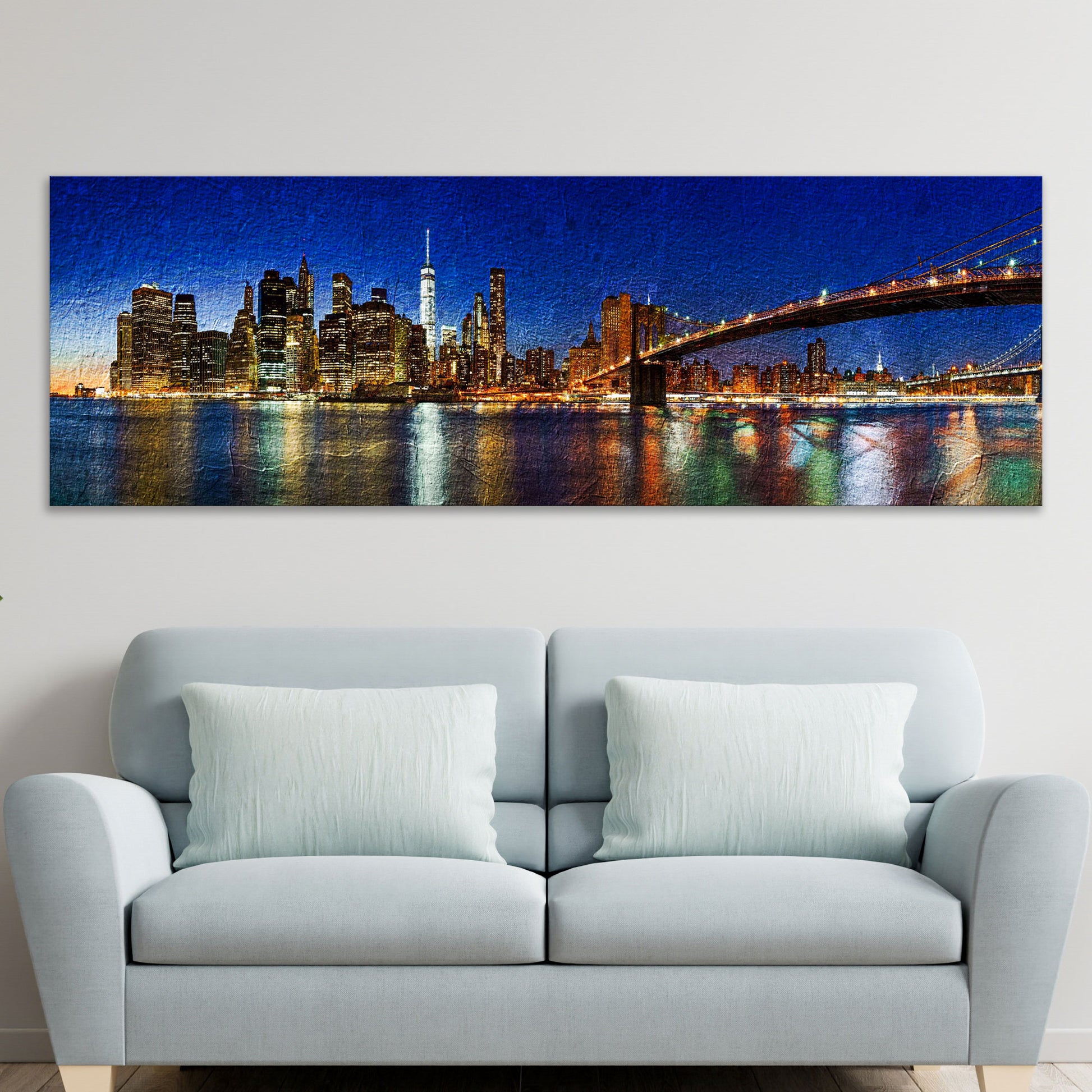 Bright Lights Of New York City Canvas Wall Art Style 2 - Image by Tailored Canvases