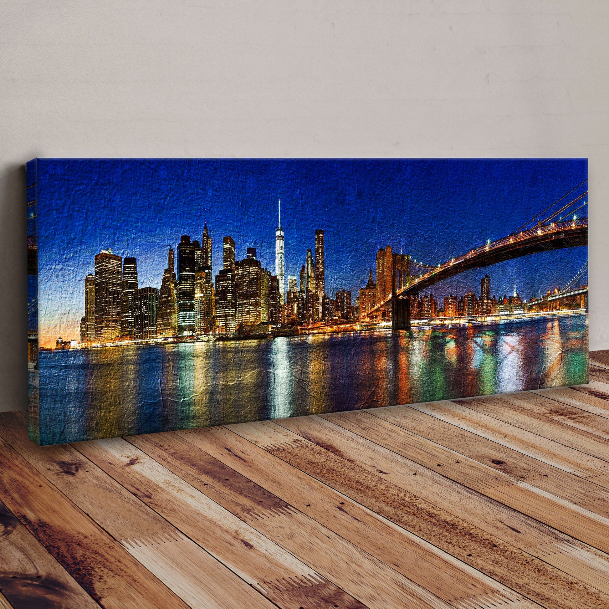 Bright Lights Of New York City Canvas Wall Art Style 1 - Image by Tailored Canvases