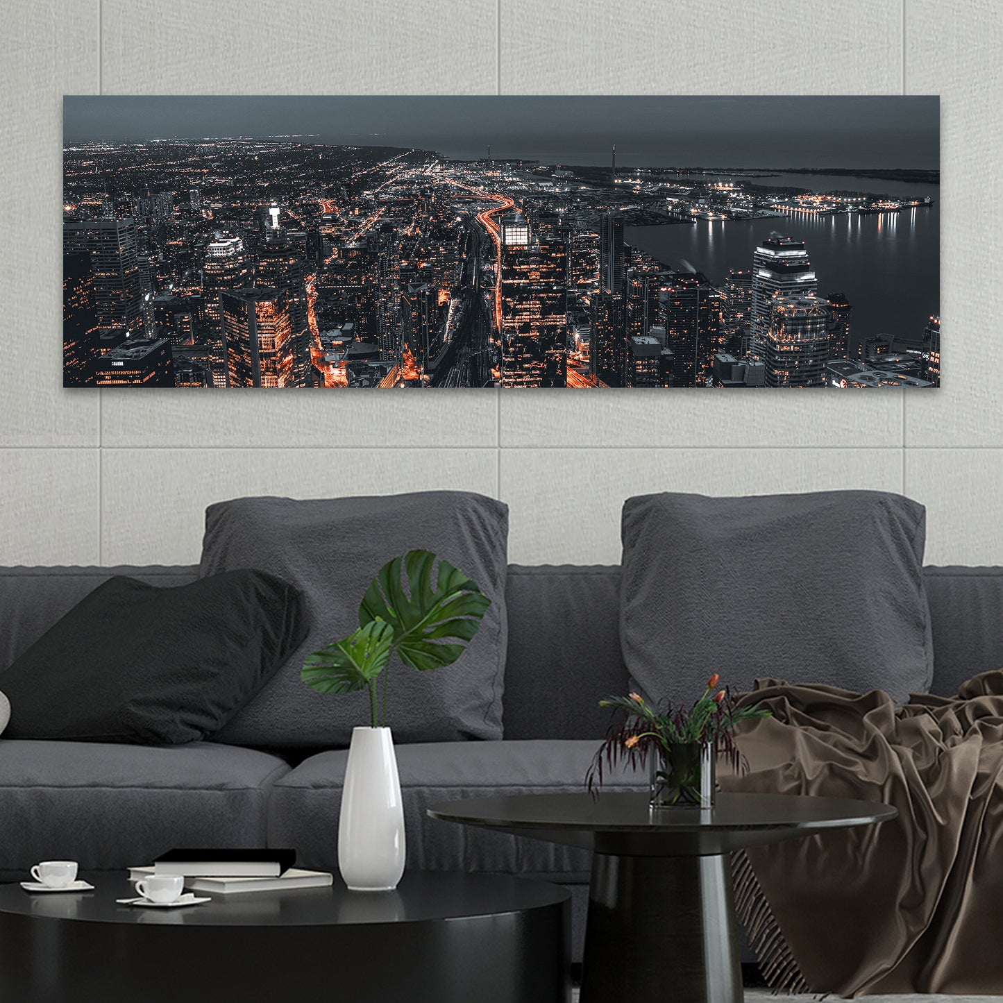 Night City Modern Canvas Wall Art - Image by Tailored Canvases