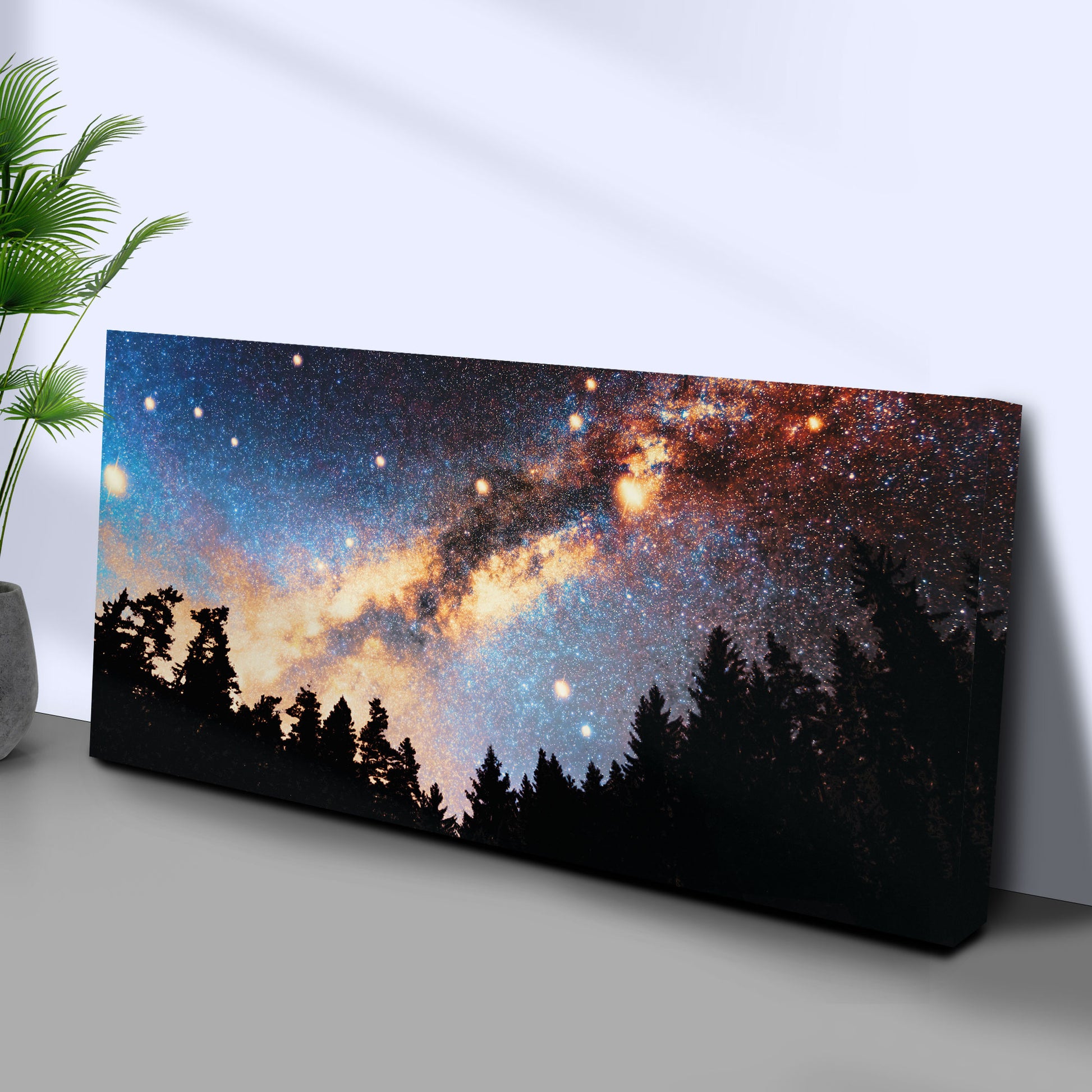 Forest Night Stars Canvas Wall Art Style 1 - Image by Tailored Canvases