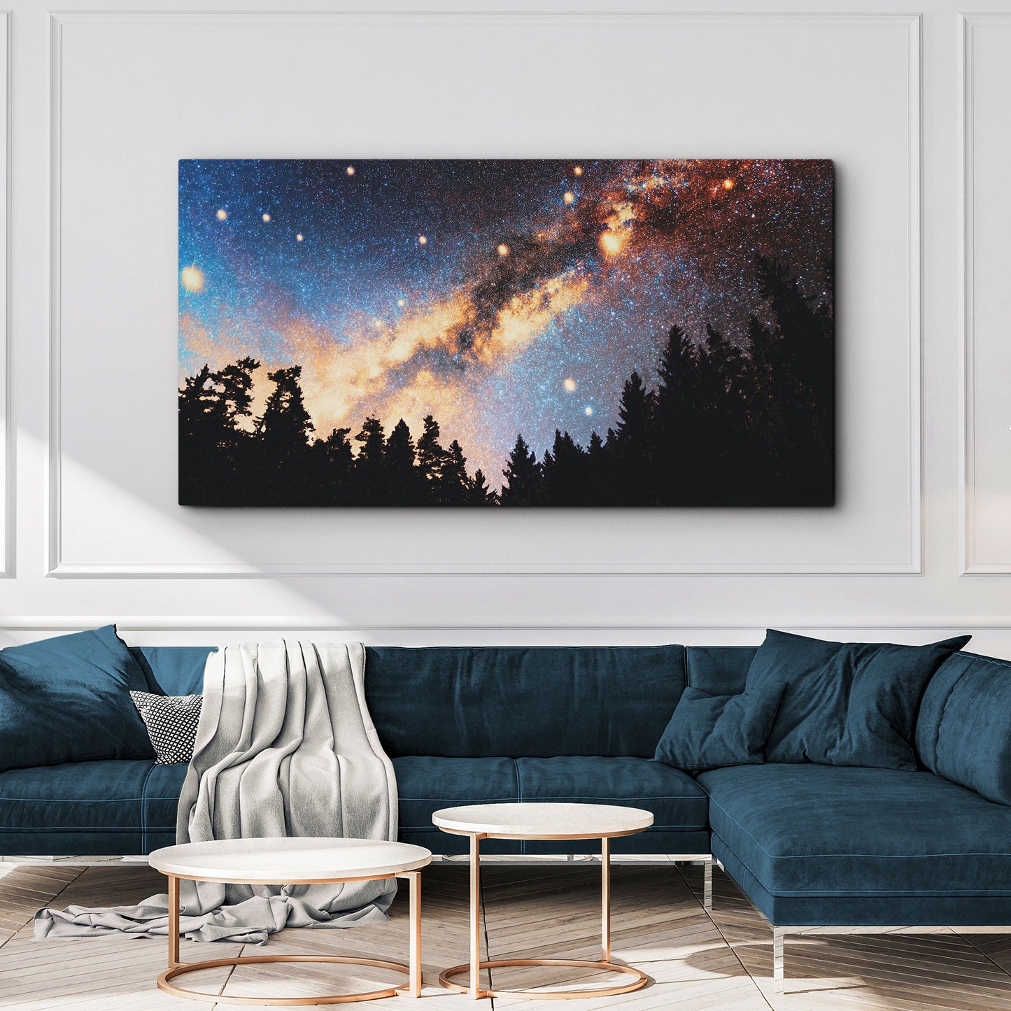 Forest Night Stars Canvas Wall Art Style 2 - Image by Tailored Canvases