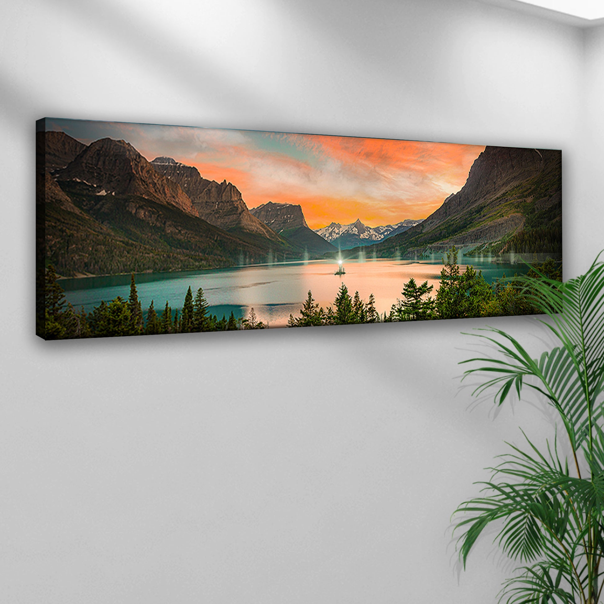 Calm Afternoon Middle Lake Canvas Wall Art Style 1 - Image by Tailored Canvases