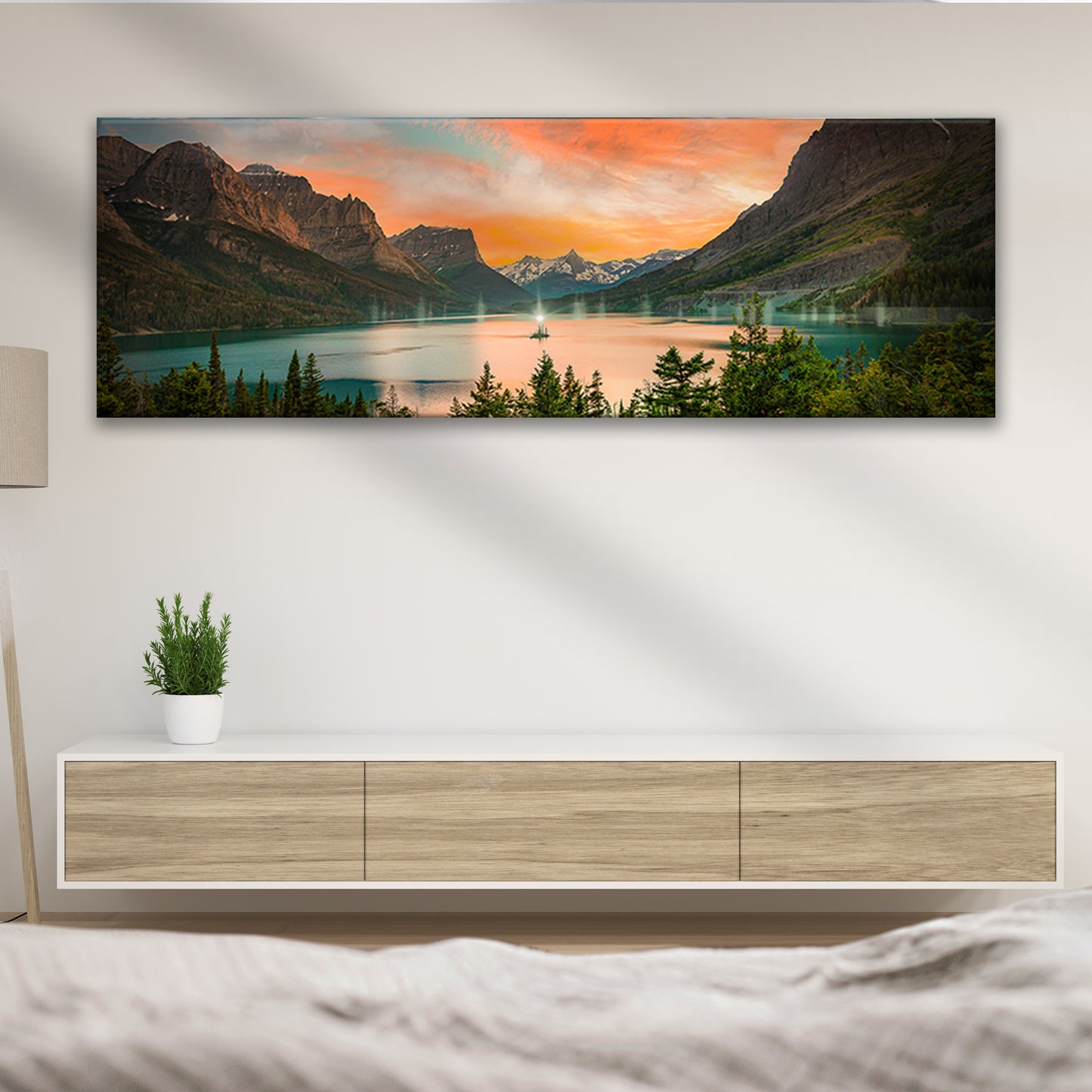 Calm Afternoon Middle Lake Canvas Wall Art - Image by Tailored Canvases