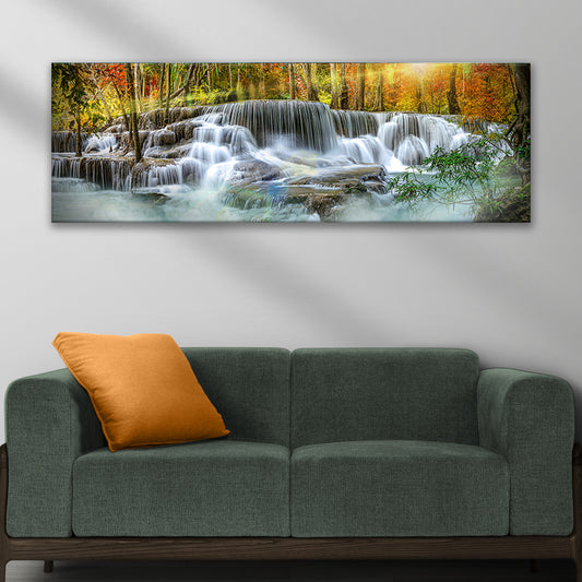 Waterfall In Forest River Canvas Wall Art - Image by Tailored Canvases