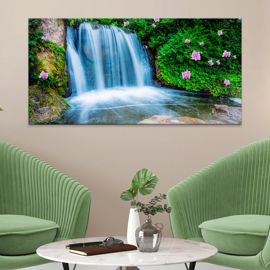 Forest Pond Waterfall Canvas Wall Art - Image by Tailored Canvases