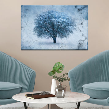 Winter Frost Tree Canvas Wall Art