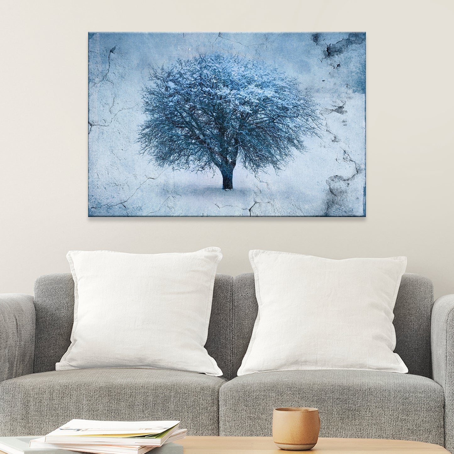 Winter Frost Tree Canvas Wall Art Style 2  - Image by Tailored Canvases