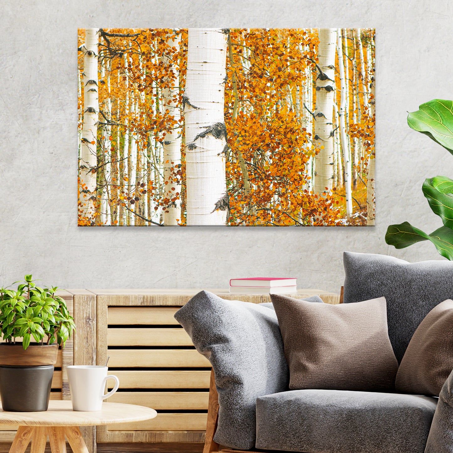 Autumn Tree Barks Canvas Wall Art Style 2 - Image by Tailored Canvases