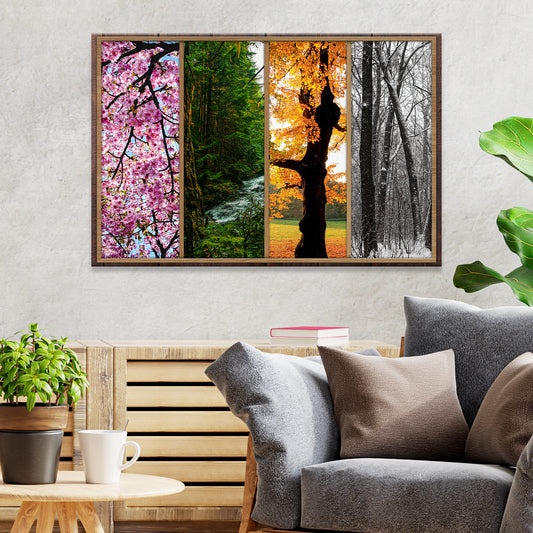 Four Seasons Tree Canvas Wall Art Style 2 - Image by Tailored Canvases