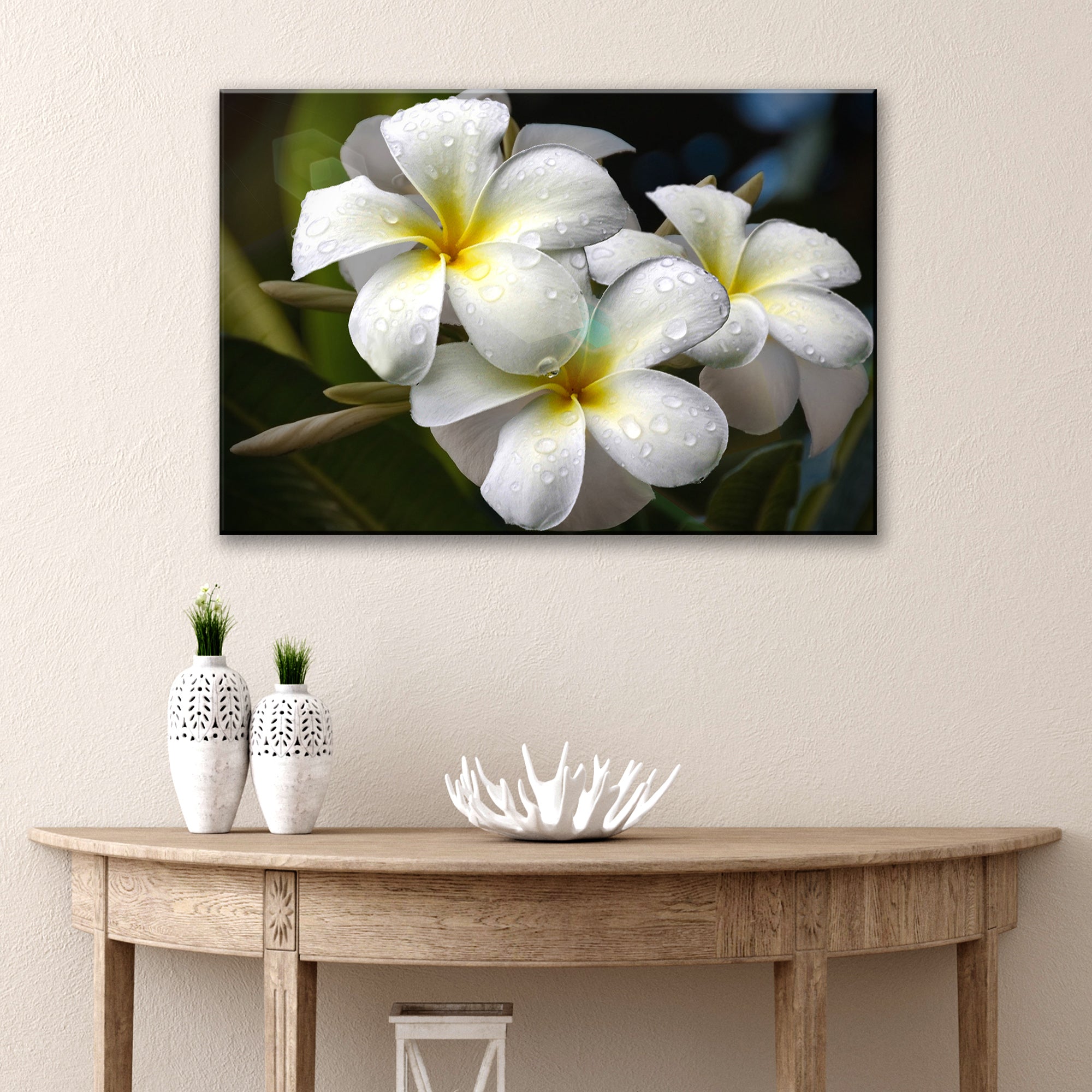 White Frangipani Flower Canvas Wall Art – Tailored Canvases