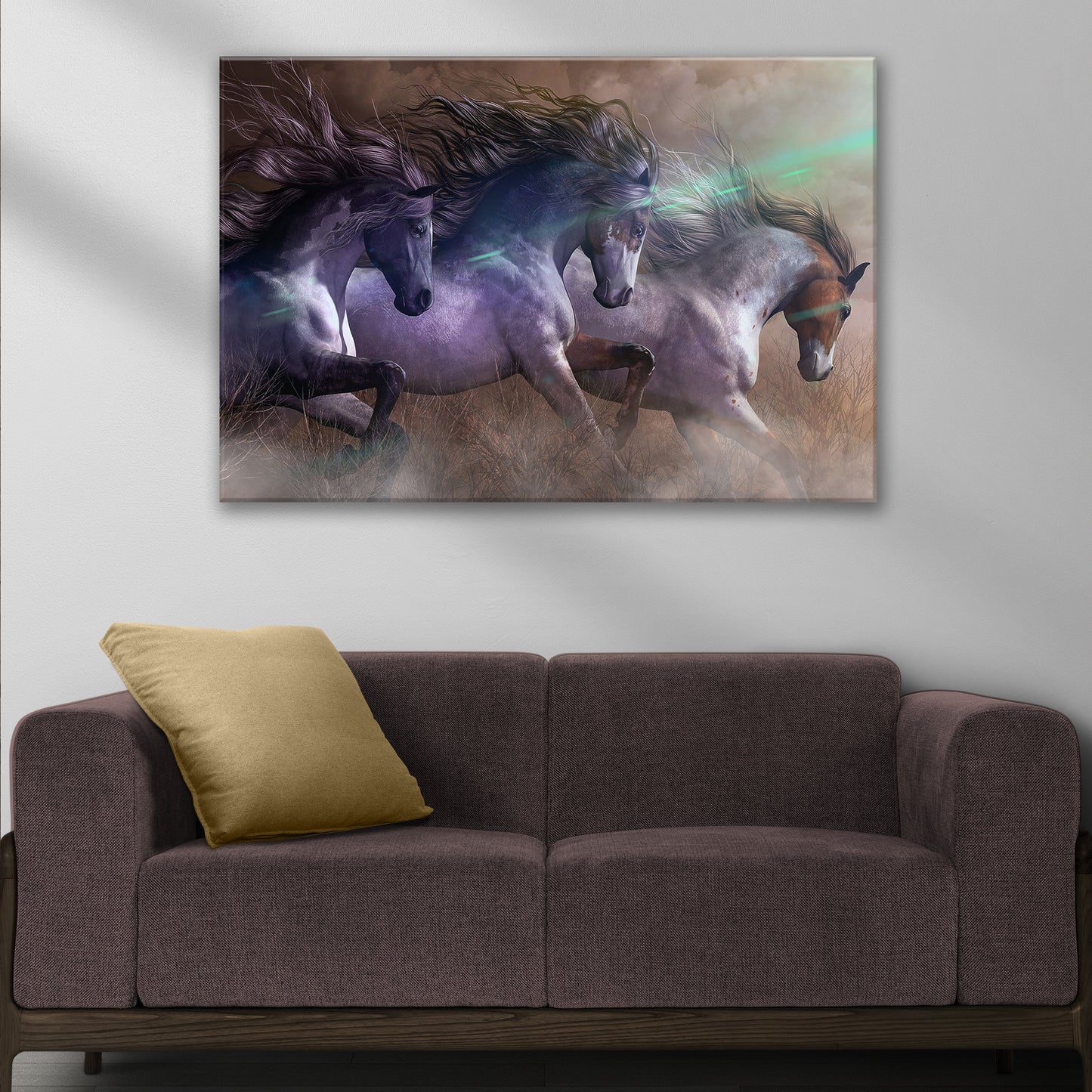 Friesian Running Horses Canvas Wall Art Style 2 - Image by Tailored Canvases