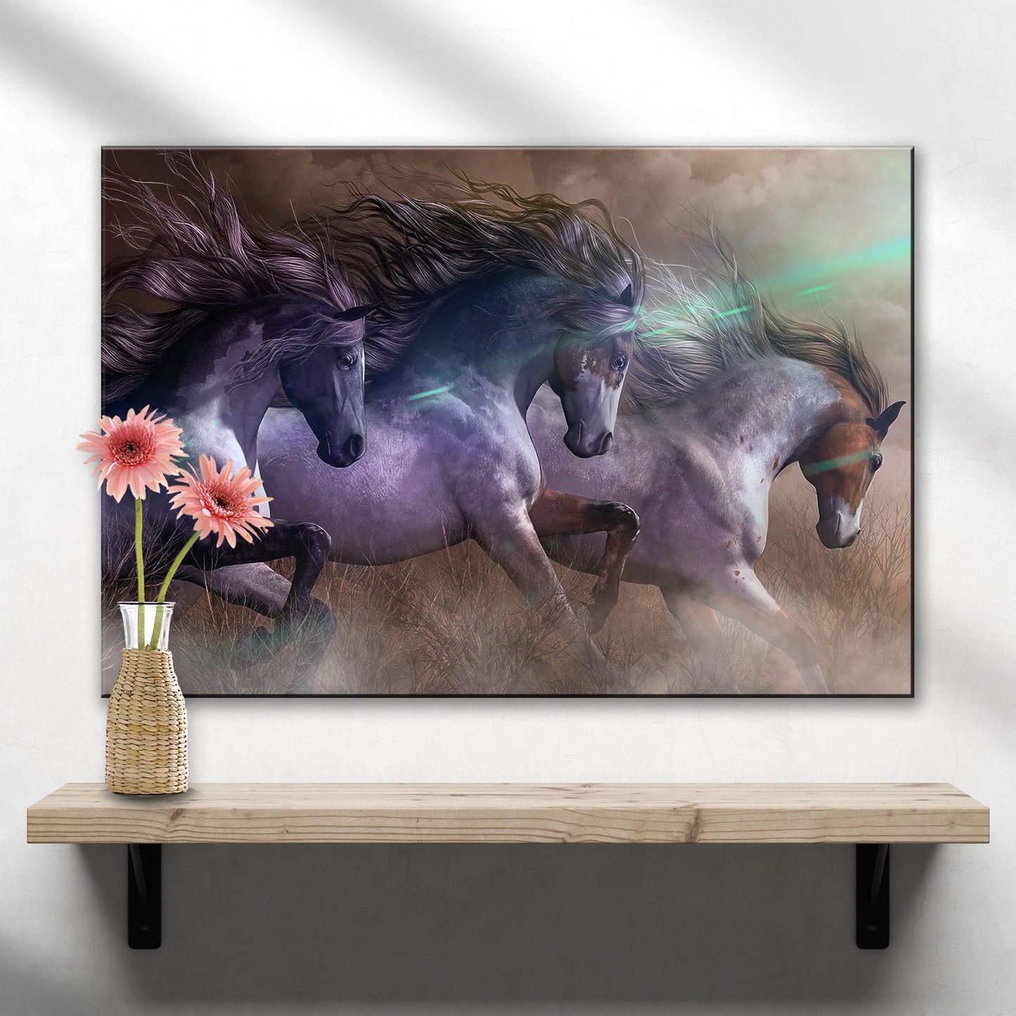 Friesian Running Horses Canvas Wall Art - Image by Tailored Canvases