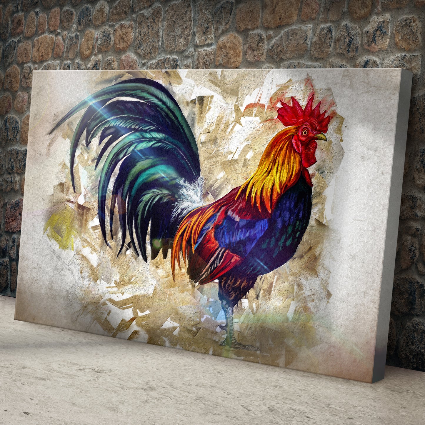 Fancy Rooster Chicken Canvas Wall Art Style 1 - Image by Tailored Canvases