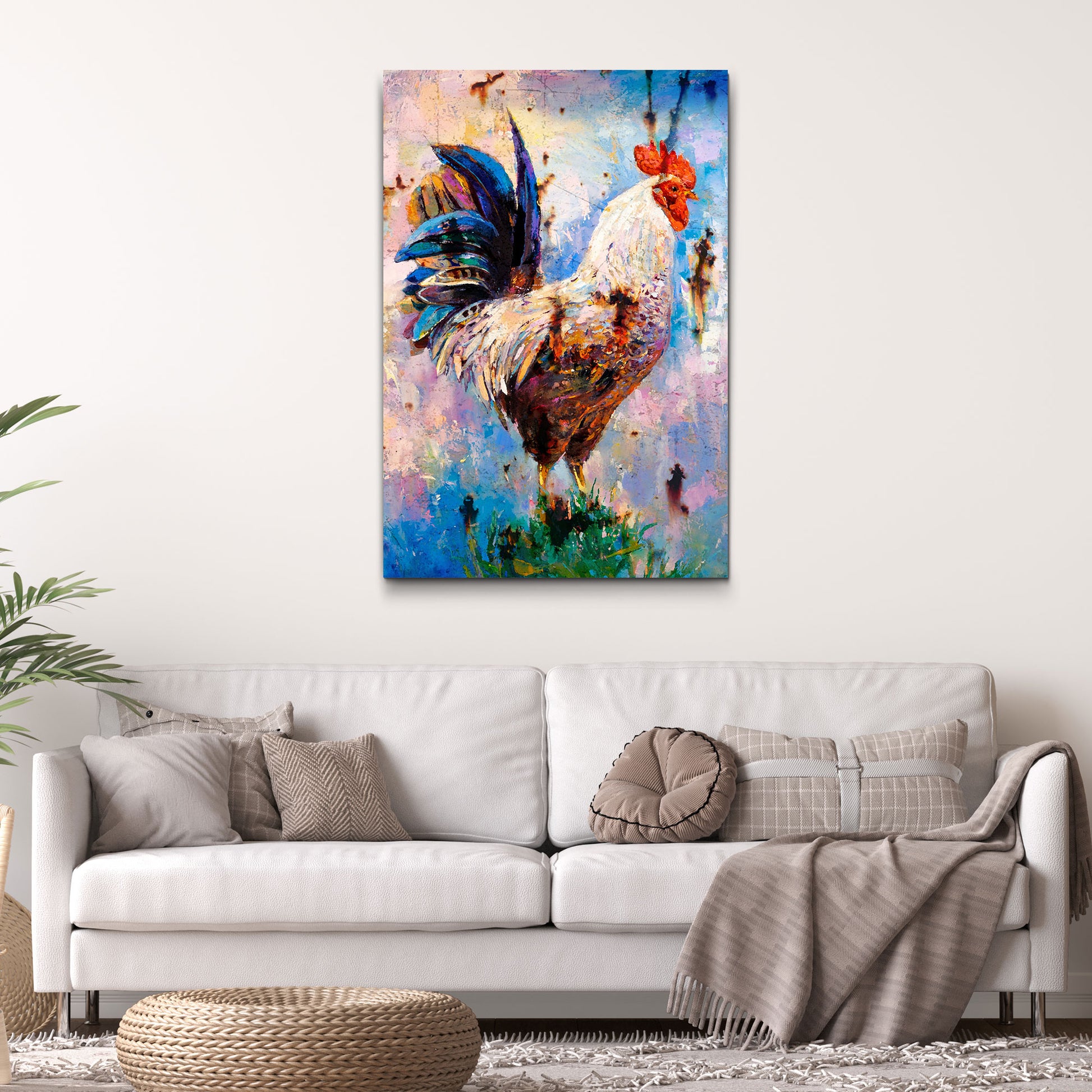 Rustic Country Chicken Canvas Wall Art Style 1 - Image by Tailored Canvases
