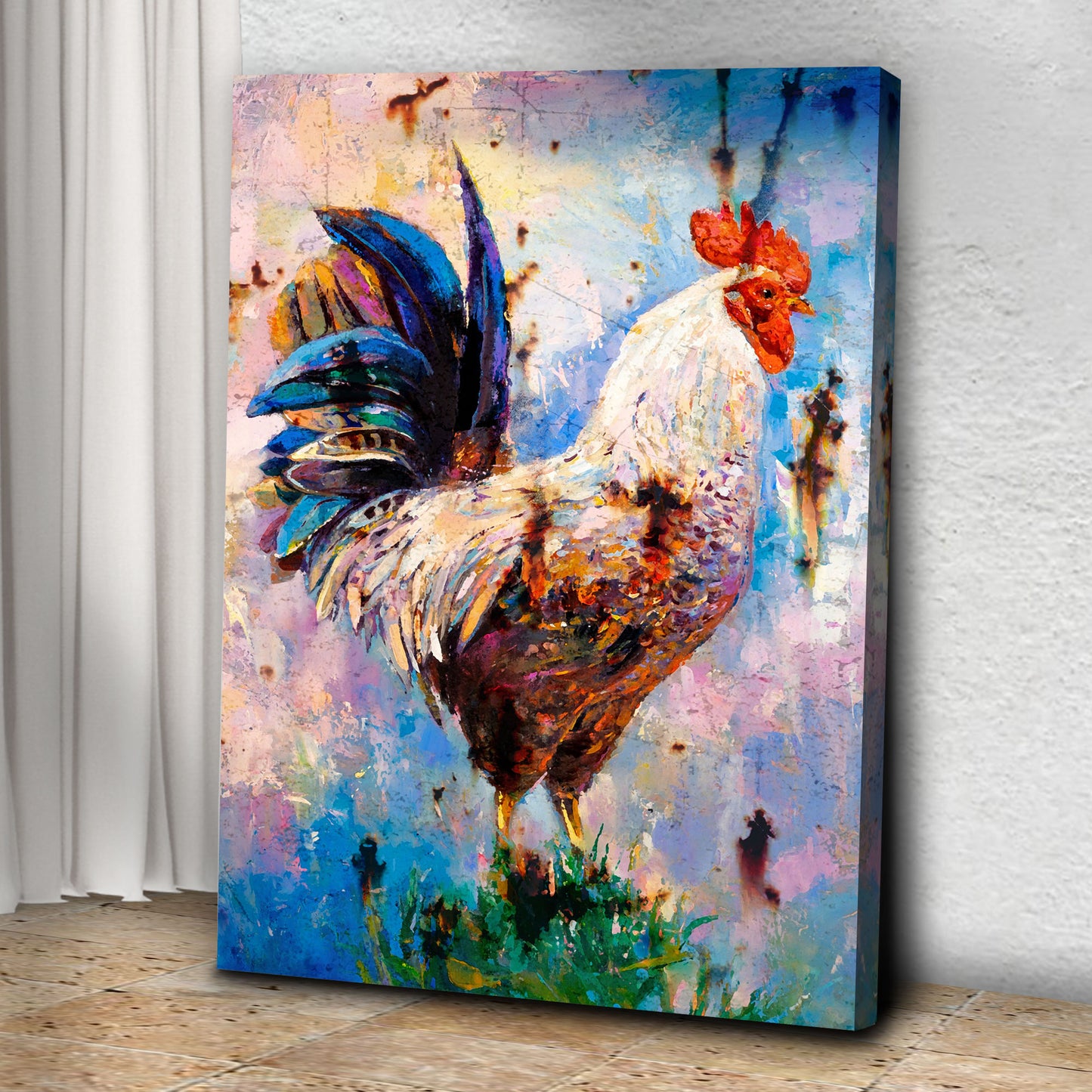 Rustic Country Chicken Canvas Wall Art Style 2 - Image by Tailored Canvases