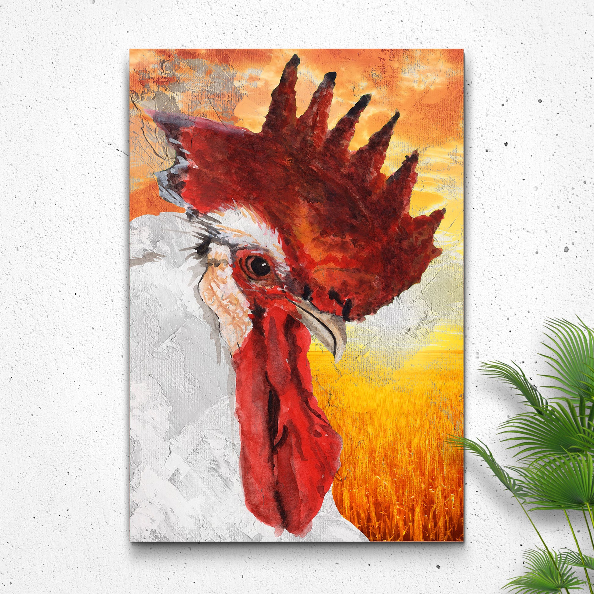 Farm White Rooster Canvas Wall Art - Image by Tailored Canvases