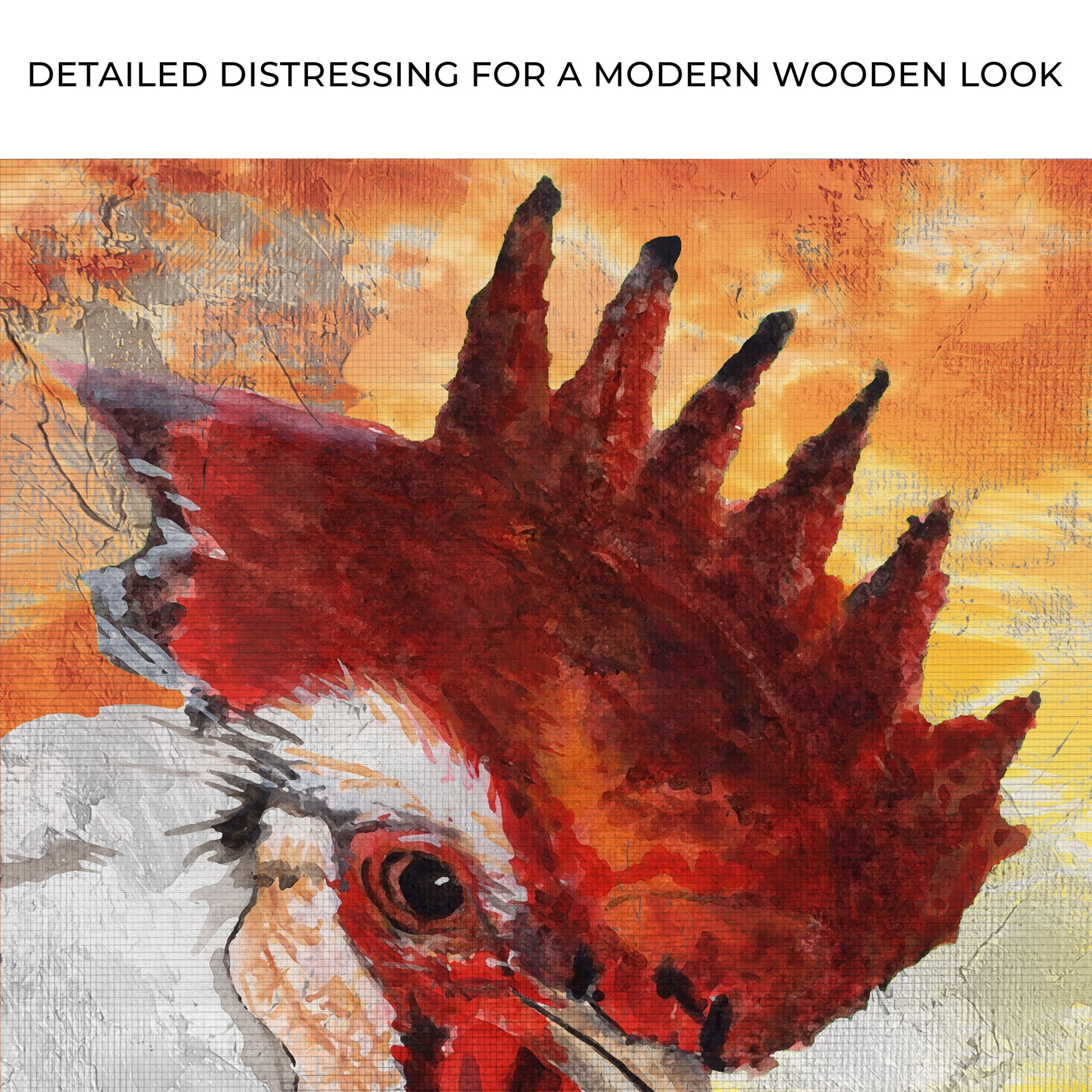 Farm White Rooster Canvas Wall Art Zoom - Image by Tailored Canvases