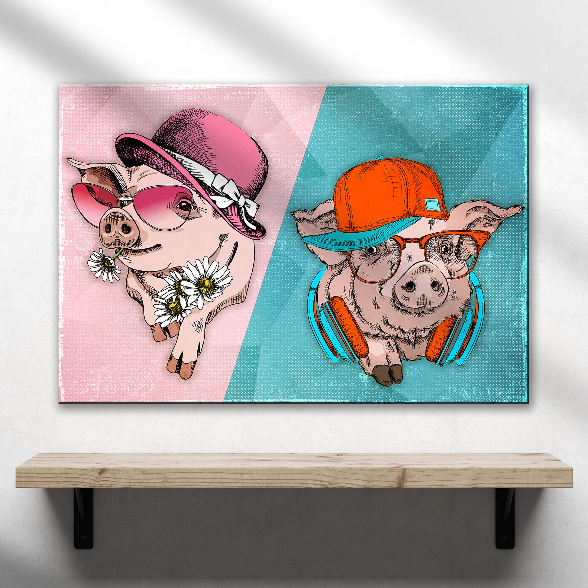 Sexy And Cool Pigs Canvas Wall Art - Image by Tailored Canvases