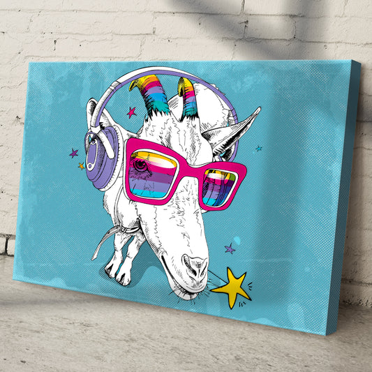 Rainbow Cool Goat Canvas Wall Art - Image by Tailored Canvases