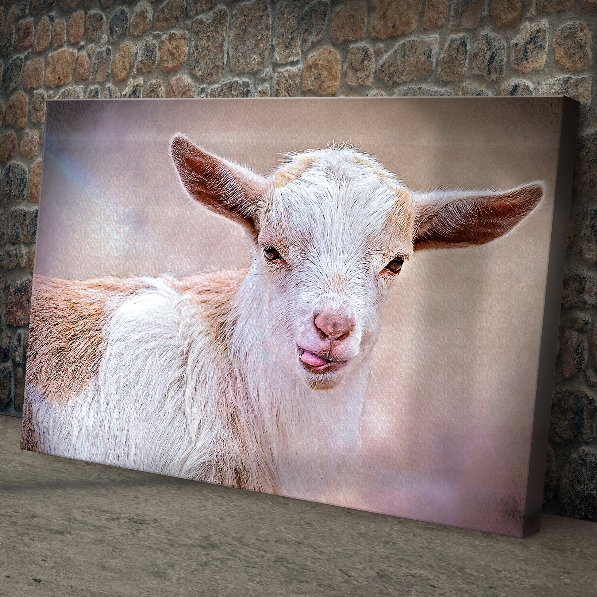 Cheeky Goat Canvas Wall Art Style 1 - Image by Tailored Canvases