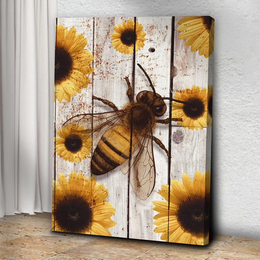 Sunflower Bumble Bee Canvas Wall Art - Image by Tailored Canvases