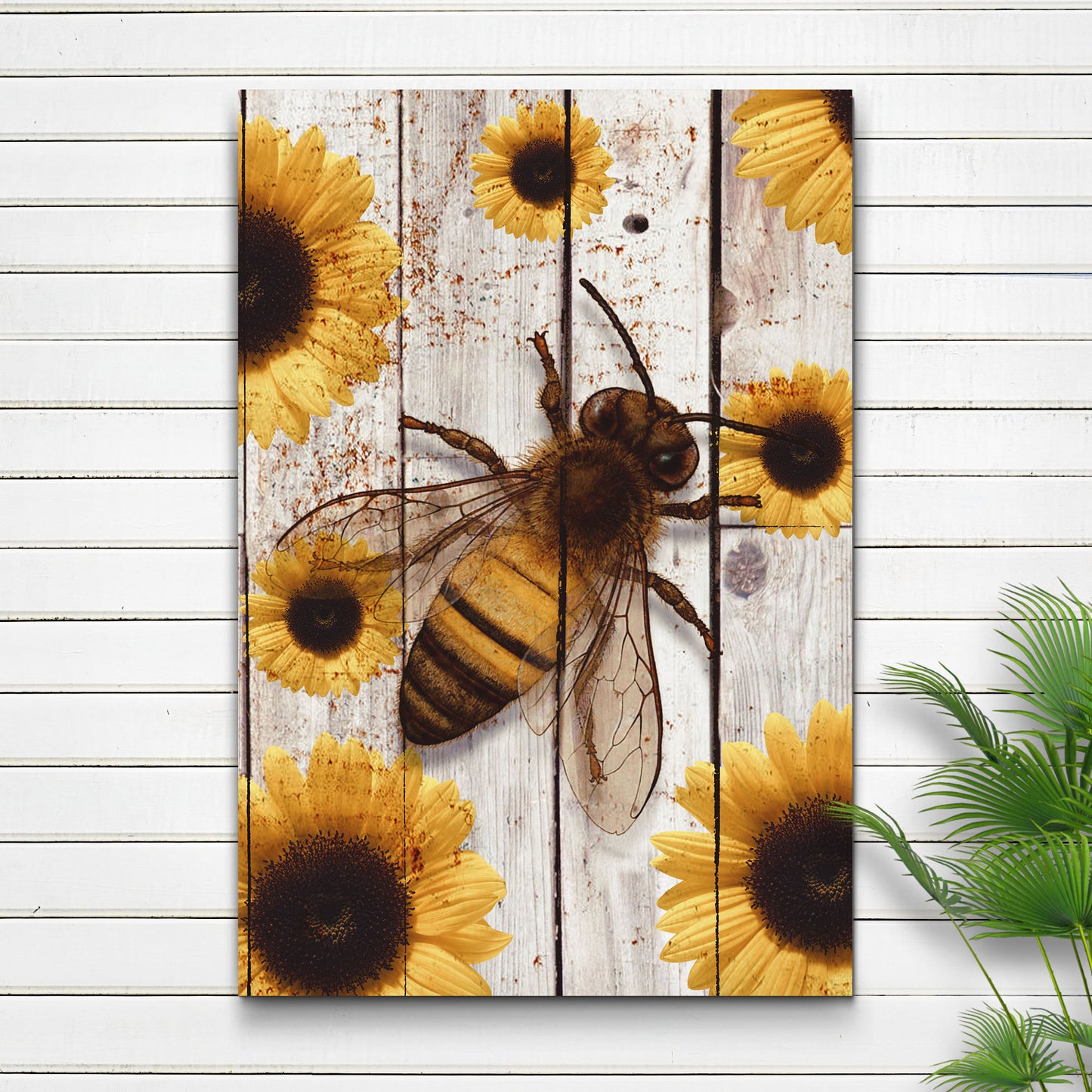 Sunflower Bumble Bee Canvas Wall Art - Image by Tailored Canvases