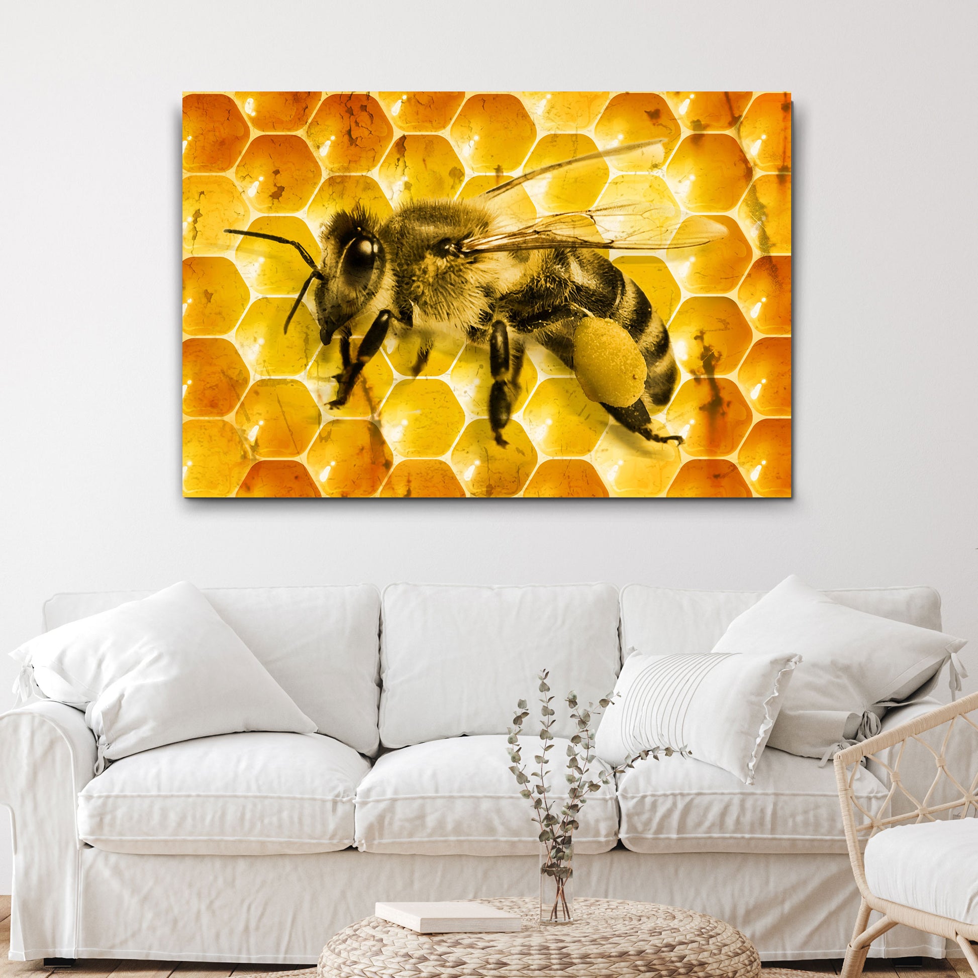 Honeycomb Bee Canvas Wall Art Style 1- Image by Tailored Canvases