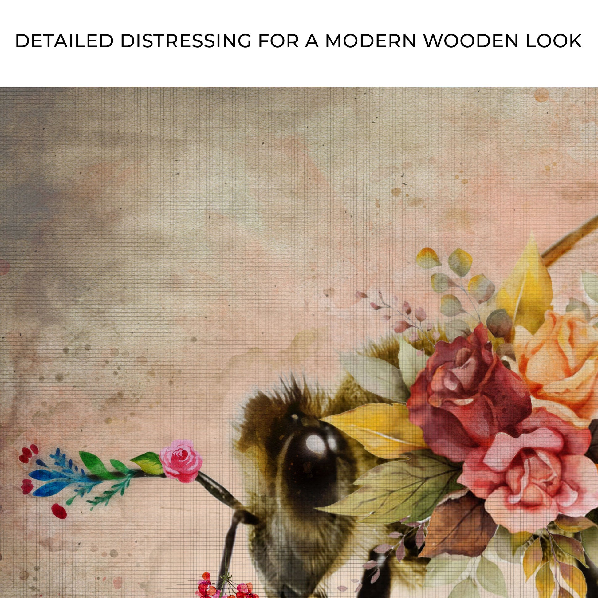 Floral Honey Bee Canvas Wall Art Zoom - Image by Tailored Canvases