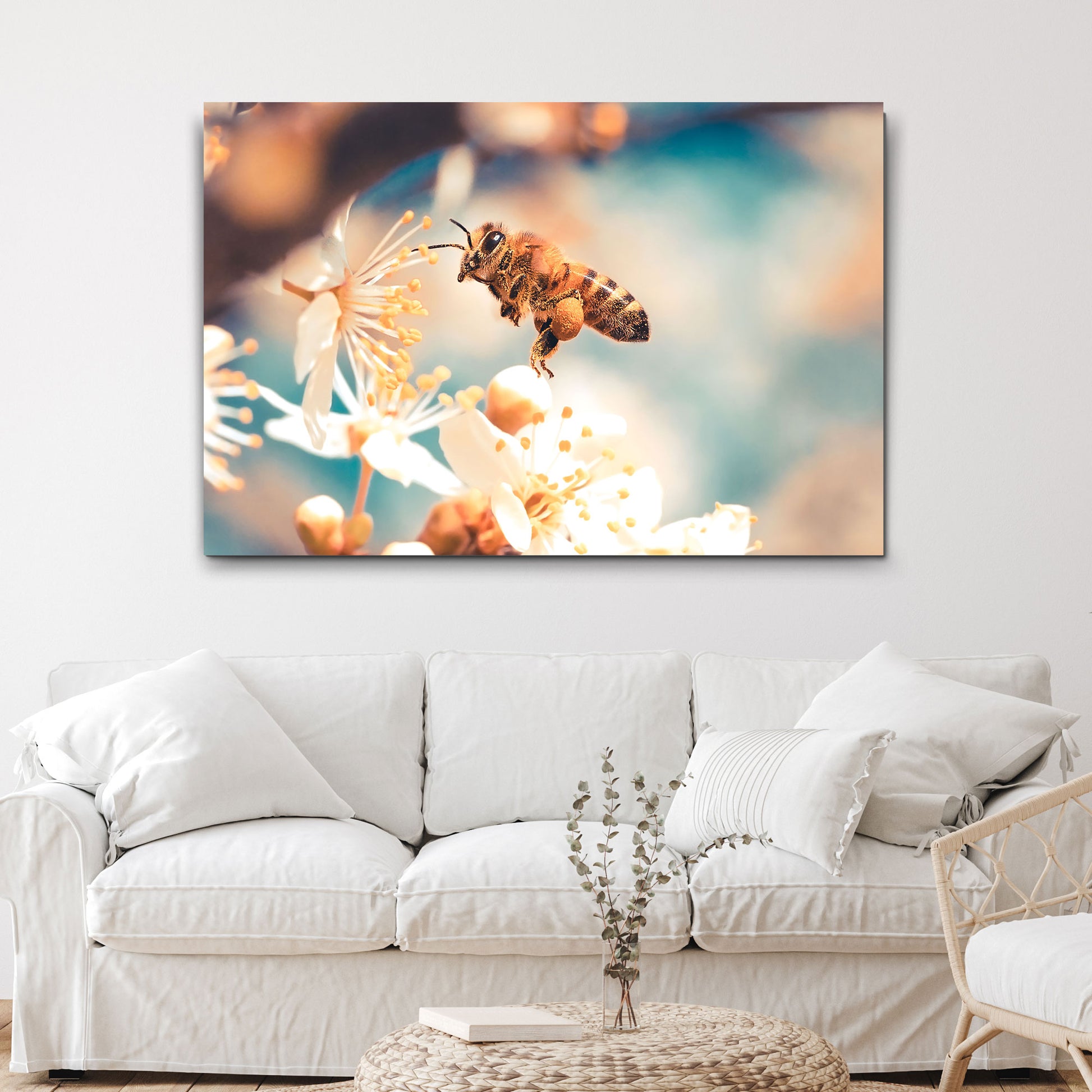 Bee Buzzing Canvas Wall Art Style 1 - Image by Tailored Canvases