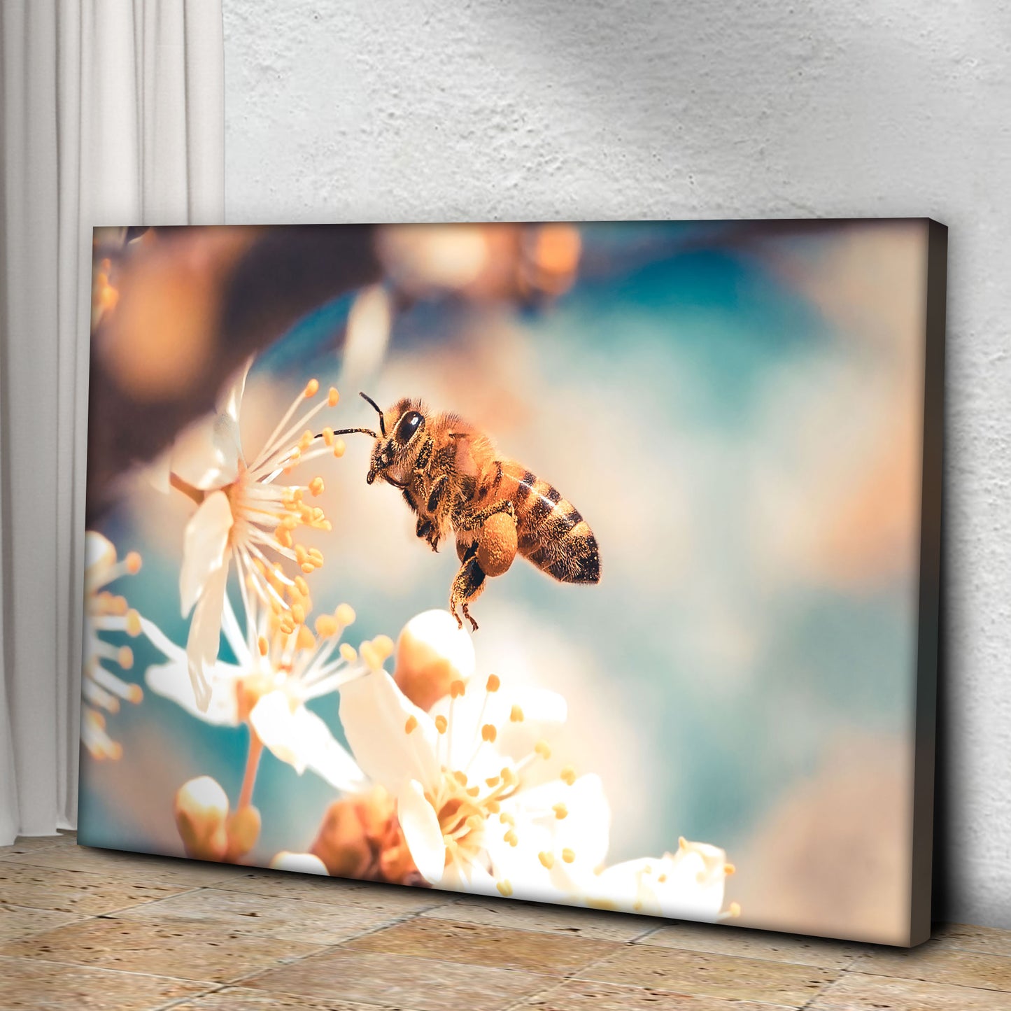 Bee Buzzing Canvas Wall Art Style 2 - Image by Tailored Canvases