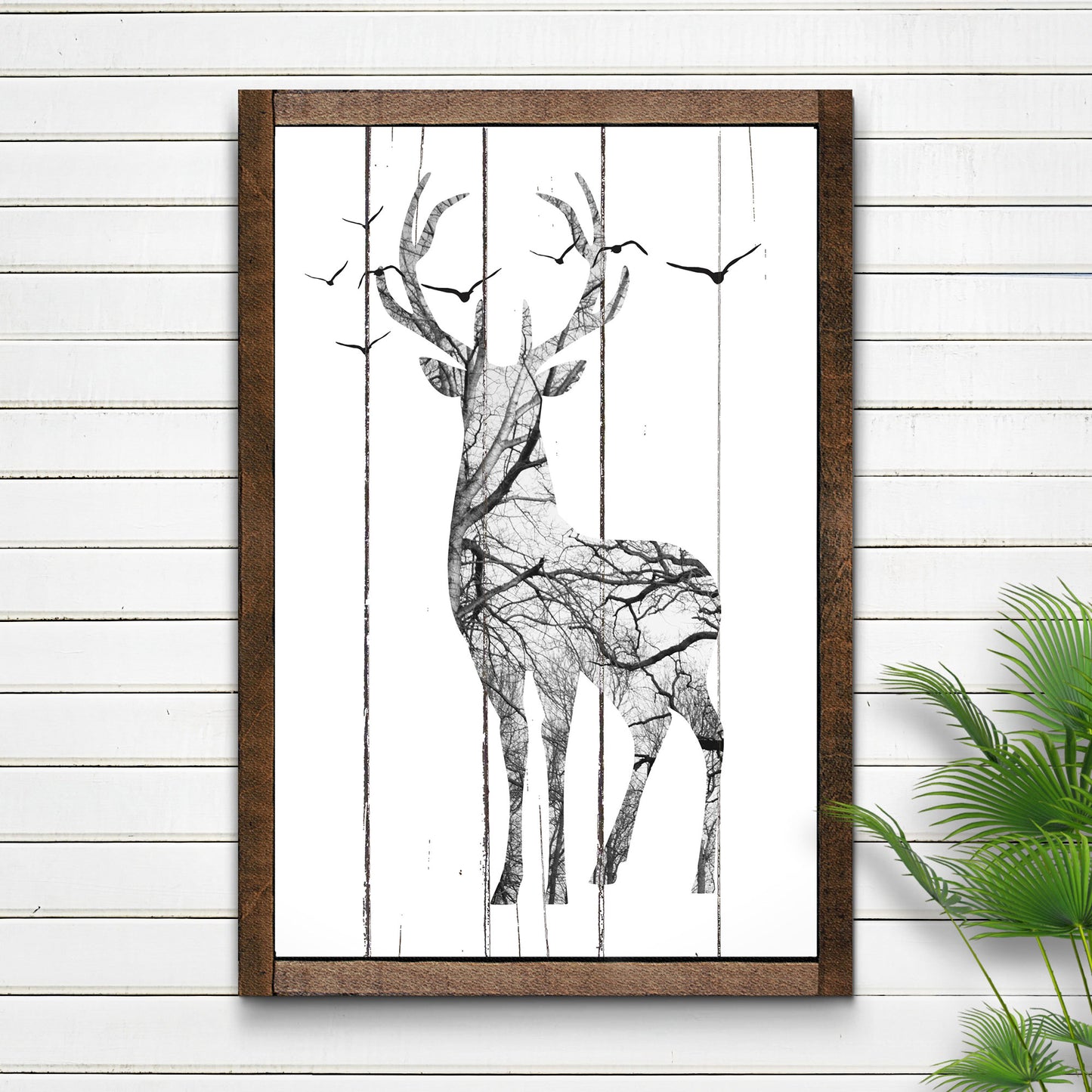 Minimalist Forest Deer Abstract Canvas Wall Art II - Image by Tailored Canvases
