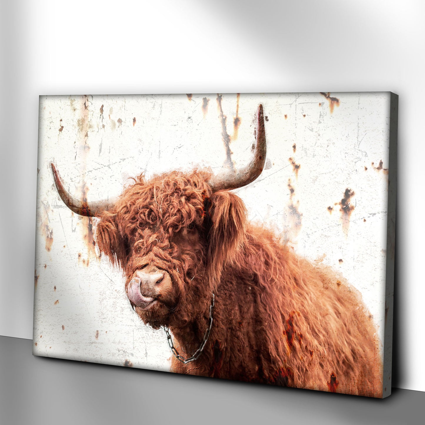 Rustic Highland Cow Canvas Wall Art Style 1 - Image by Tailored Canvases