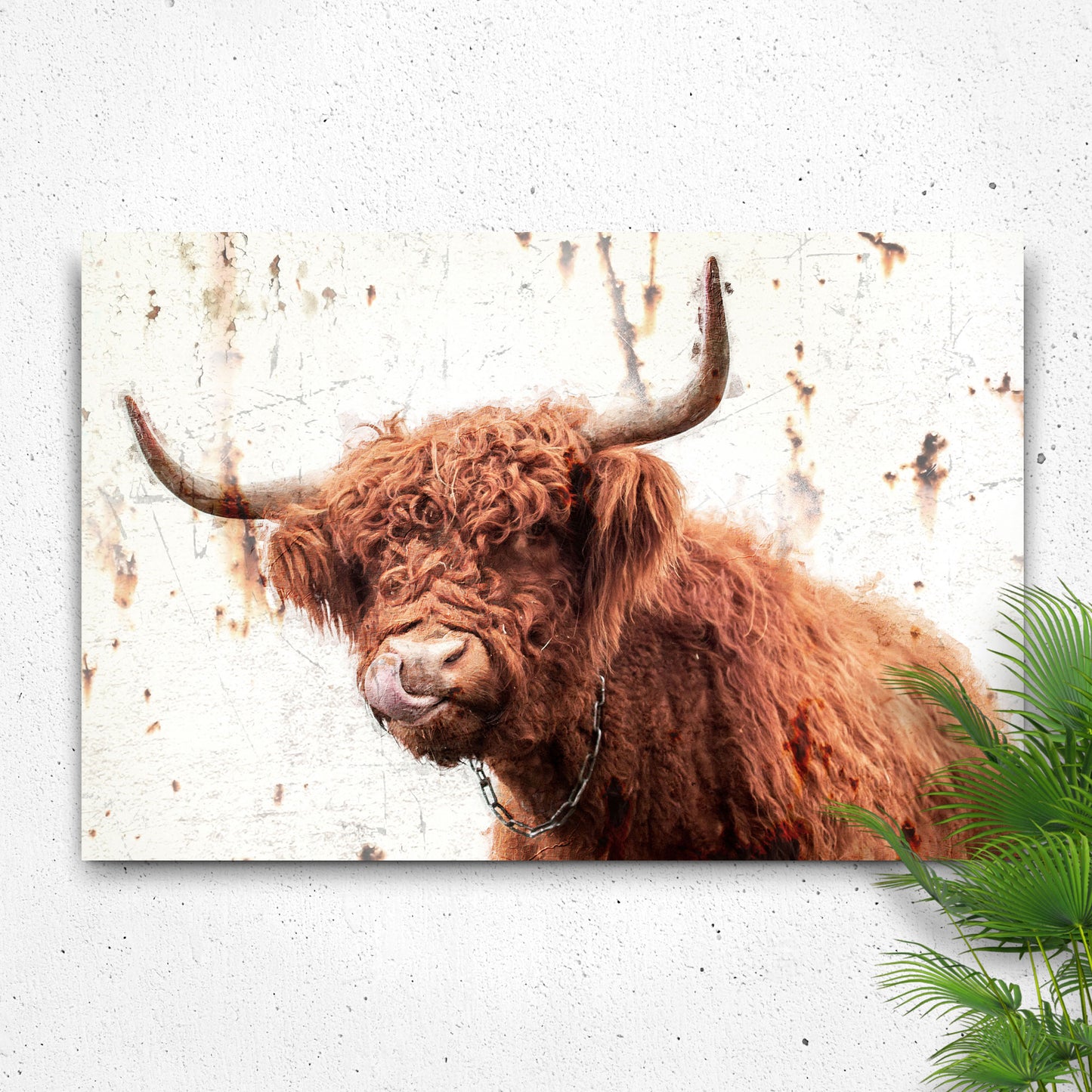 Rustic Highland Cow Canvas Wall Art - Image by Tailored Canvases