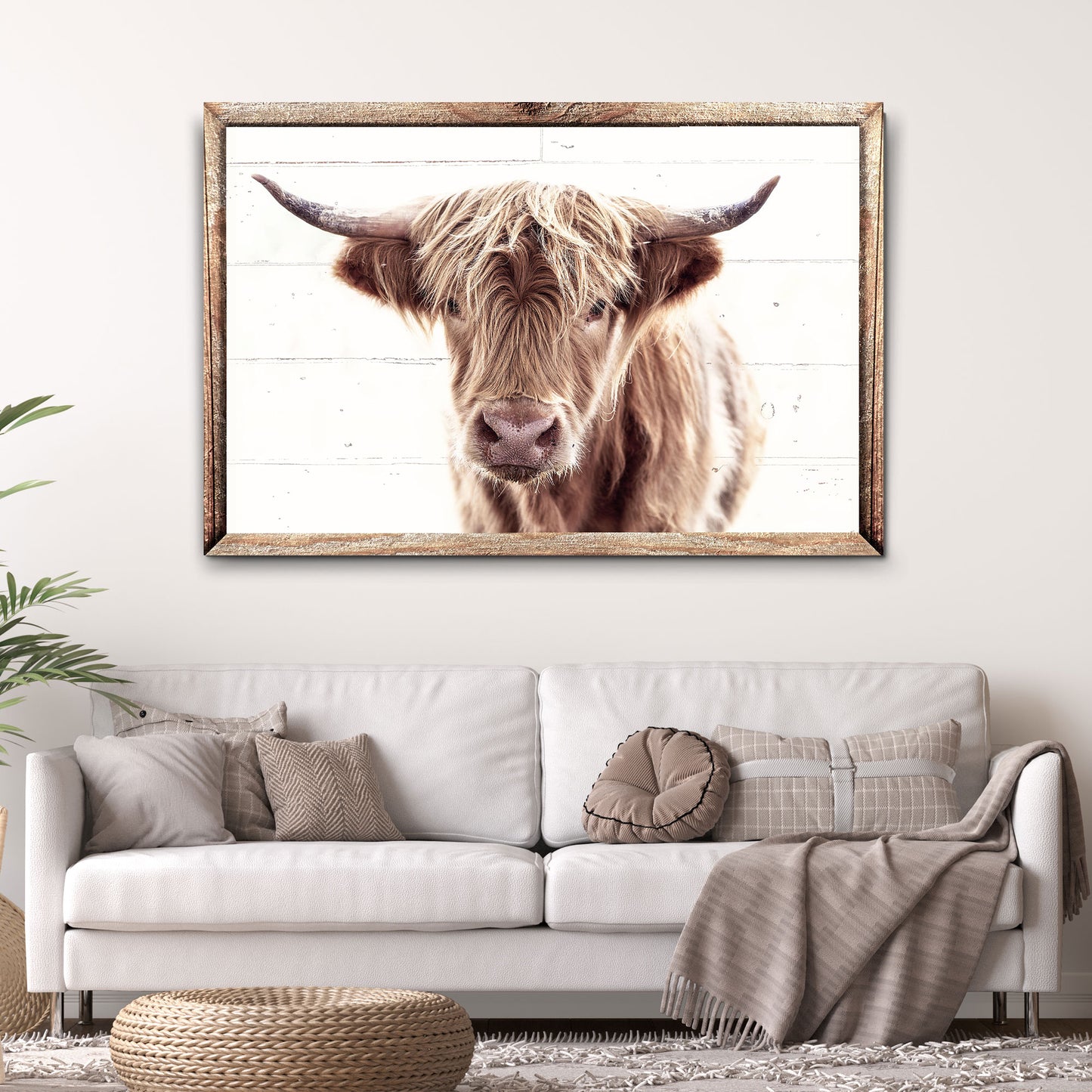 Vintage Highland Cow Canvas Wall Art Style 2 - Image by Tailored Canvases