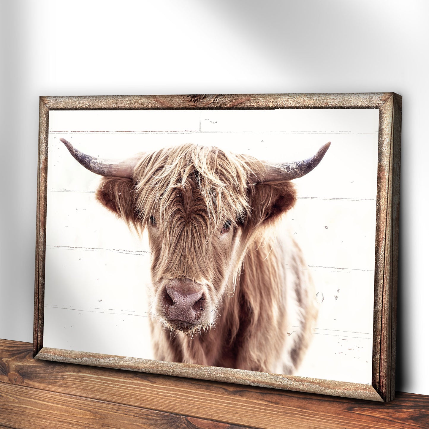 Vintage Highland Cow Canvas Wall Art Style 1 - Image by Tailored Canvases