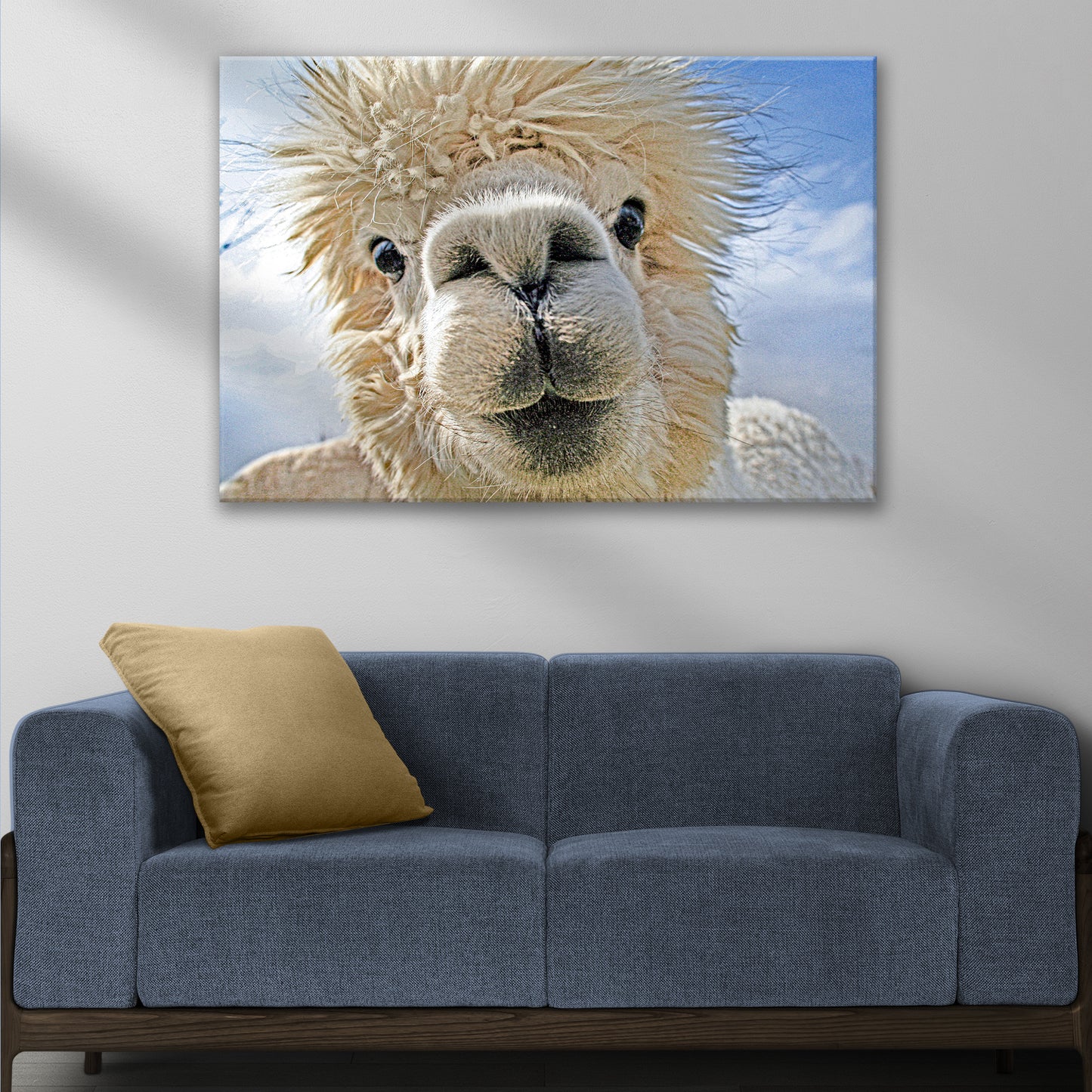 Funny Llama Selfie Canvas Wall Art Style 2 - Image by Tailored Canvases