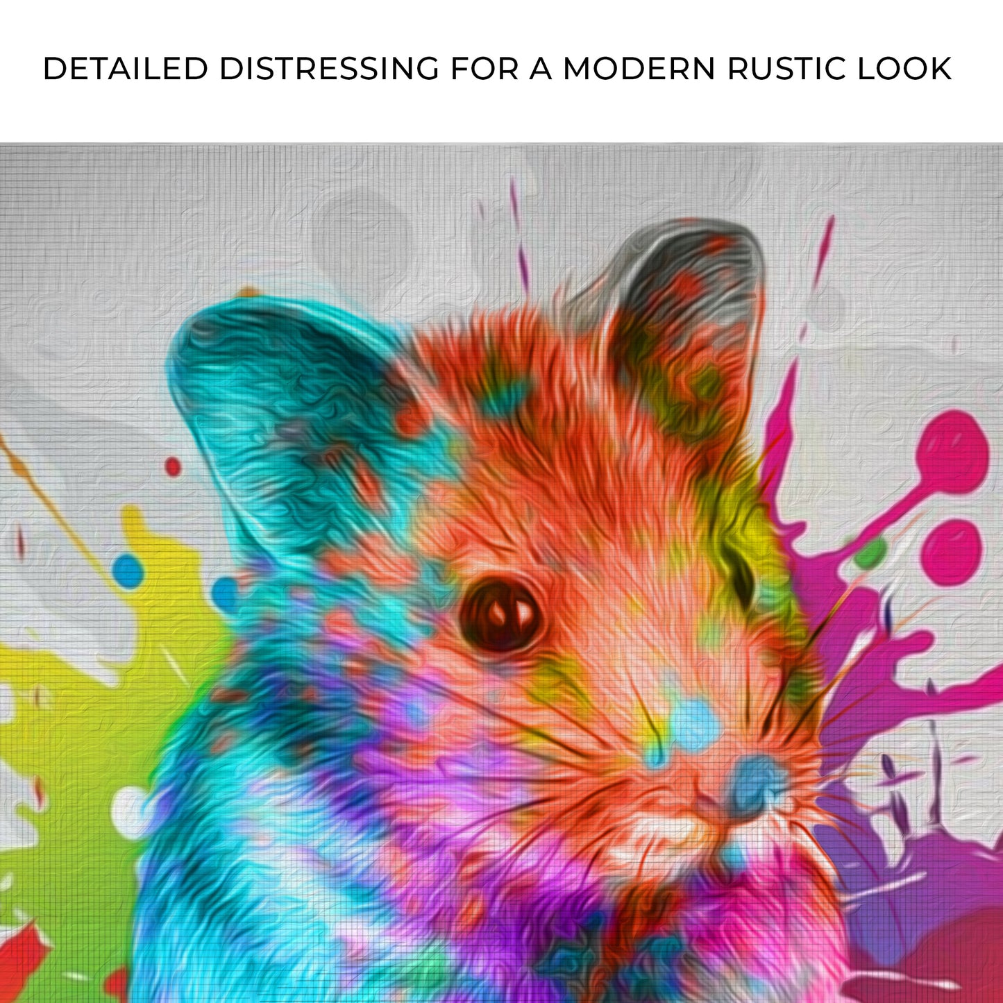 Colorful Paint Splash Hamster Portrait Canvas Wall Art Zoom - Image by Tailored Canvases