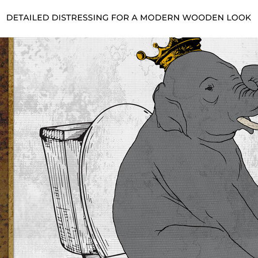 King Elephant On Toilet Canvas Wall Art Zoom - Image by Tailored Canvases