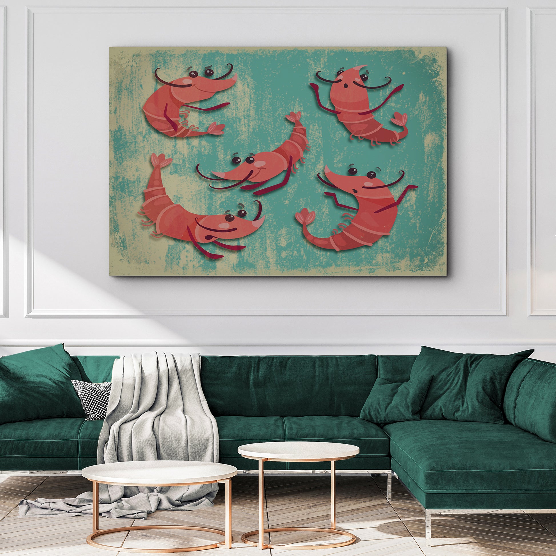 Shrimp Comic Artwork Canvas Wall Art  - Image by Tailored Canvases